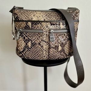 Brighton Zoe Faux Snakeskin Crossbody Bag